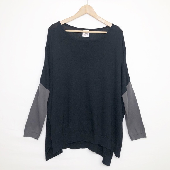 Planet, black and gray color block oversized sweater - Picture 9 of 9